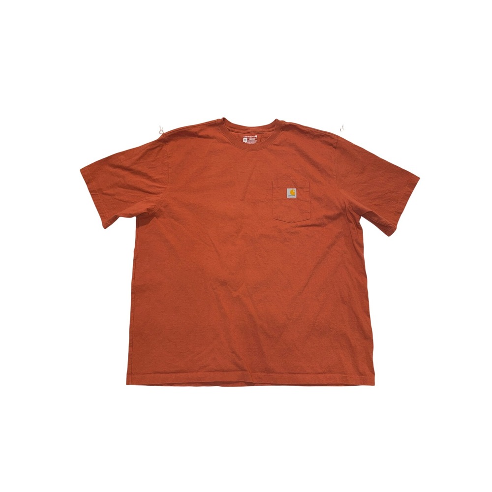 Carhartt Mens Loose Fit Heavyweight Pocket T-Shirt Burnt Orange Rust 3XL